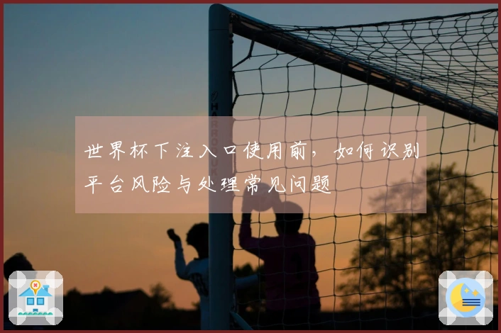 世界杯下注入口使用前，如何识别平台风险与处理常见问题